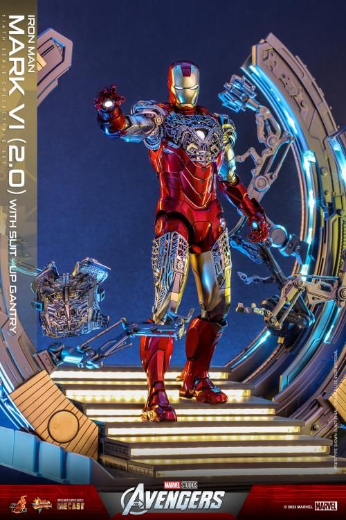 Hot Toys The Avengers Mms D Iron Man Mark Vi Ver And Suit Up Gantry Th Scale